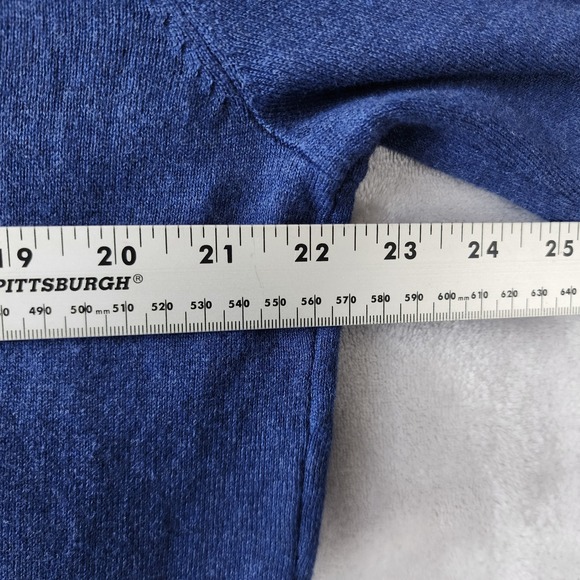 Collars & Co Quarter Zip Sweater Mens Size Large Cotton Cashmere Indigo Blue NEW - Picture 6 of 10